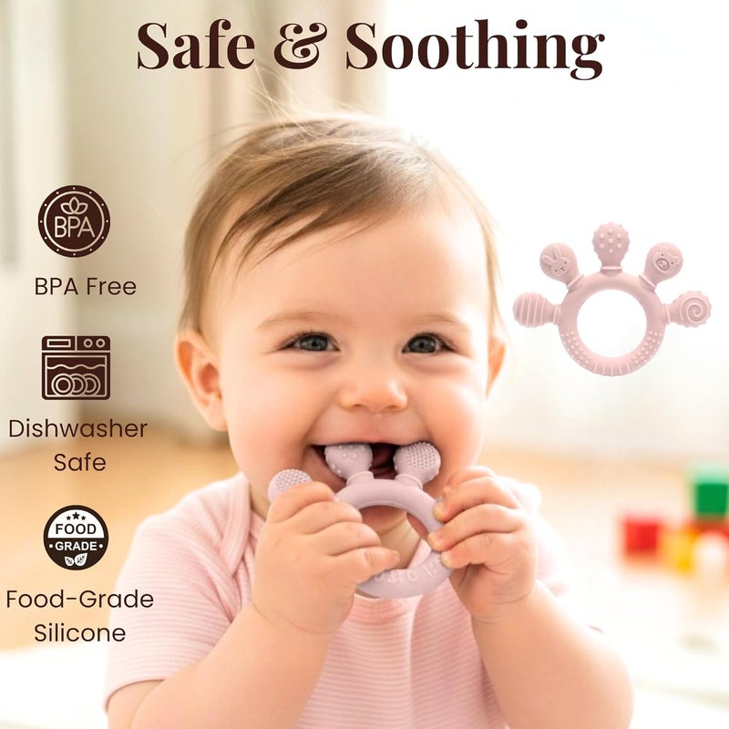 Tiny Treasures New Baby Gift Basket Set with Adorable Newborn Essentials for Baby Girl and Boy | Quality Baby Shower Gift Baskets with Soft Swaddle Blanket | Cutest Newborn Gift Set, Gift-Ready Packaging (Pink) - Image 5